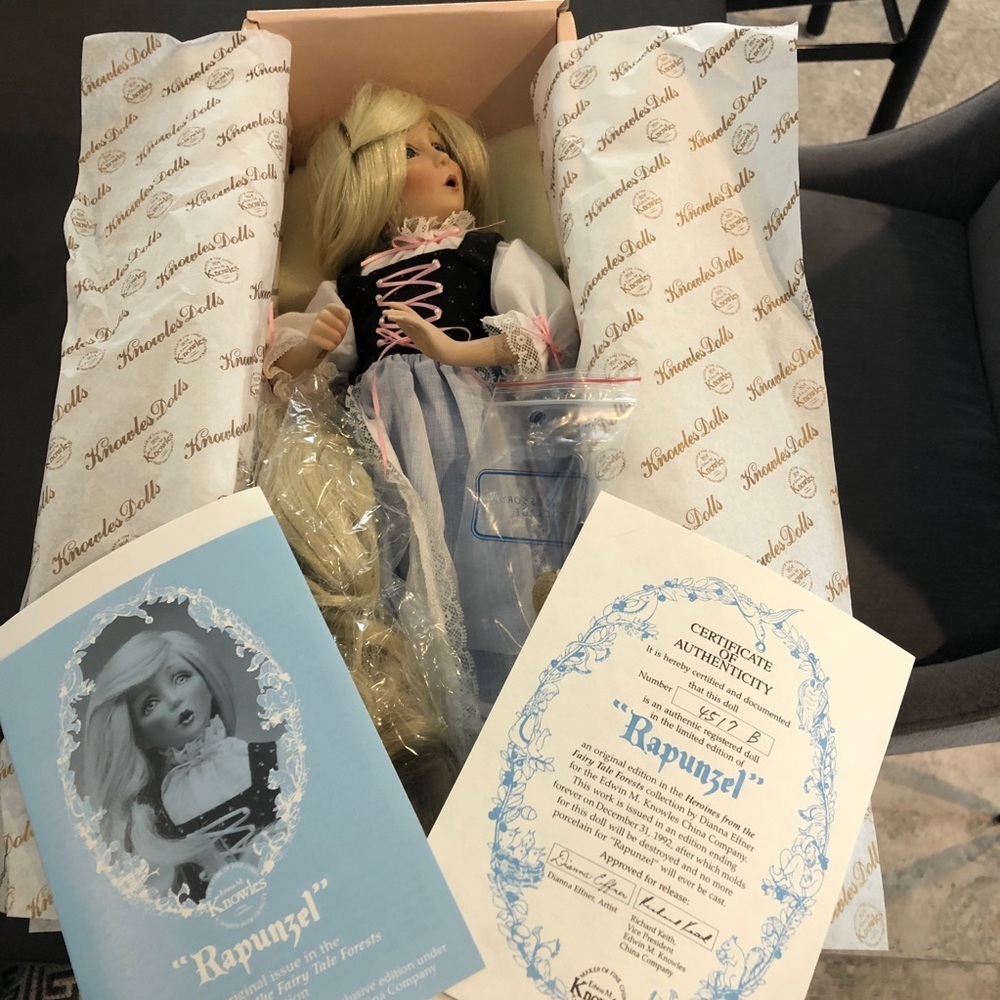 Knowles Rapunzel Collectible Doll - Blonde, Black, Pink, Blue